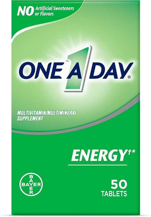 One A Day Energy Multivitamin with Vitamin A, C, D, E, Zinc for Immune Health*, Caffeine, Biotin, B6, B12 & More, 50 Tablets...