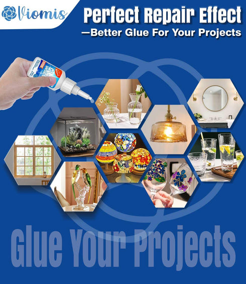20g Clear Glass Glue - Strong Adhesive for Glass to Glass Bonding, Fast Drying, Invisible Repairs for Crafts, Jewelry, Crystals & More...