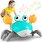 Crawling Crab Toy, Infant Tummy Time Baby Toys, Fun Interactive Dancing Walking Moving Toy Babies Sensory Induction Crabs with Music, Baby Toys 0-...