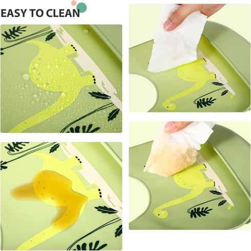 Zhanmai 3 Pack Silicone Bibs for Babies with Spoon Fork Silicone Feeding Bibs for Toddlers Boys Kids Girls (Vivid Style)...