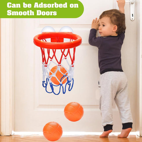 Bath Toys - Bathtub Basketball Hoop for Kids Toddlers - Bath Toys Shower Toys for Kids Ages 4-8,Suction Cup Basketball Hoop & 3 No Hole Balls Set ...