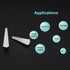 MECCANIXITY Silicone Rubber Tapered Plug 1.6mm to 4.8mm Solid White for Powder Coating, Painting, Anodizing, Plating, Sandblasting, Laboratory Use...