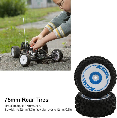 RiToEasysports RC Car Tires,Rear Rubber Tires for Wltoys 1/12 Remote Control Car 124017 RC Car Upgrade Part...