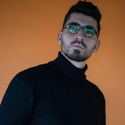 Zeelool Unisex Retro Acetate Round Eyeglasses Frame with Clear Lens Giggs FA0249...