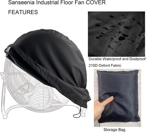 Industrial Floor Fan Cover, Waterproof & Dustproof Fan Cover Fit For Most 18" 20" High Velocity Electric Industrial Shop and Home Floor Fan...