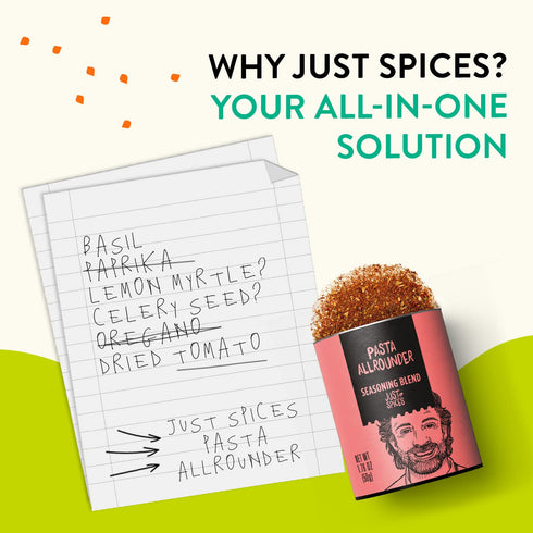 Just Spices Pasta Allrounder, 1,76 OZ I Mediterranean spice mix for pasta I The flavors of Italy...