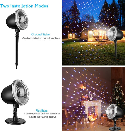 Star Projector, Star Night Light for Kids, Holiday Projector Outdoor with 4 Modes and Remote Control Waterproof Christmas Lights for Bedroom Party...