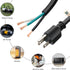 FIRMERST 14 Gauge 6 feet 3 Prong Power Cord Replacement with Three Screw Terminal, NEMA 5-15P...