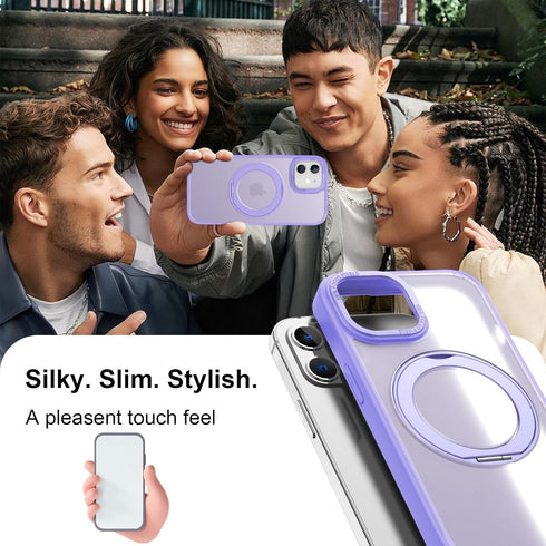 360°Rotatable Ring Magnetic Stand Case for iPhone 11 Compatible with MagSafe, Military Shockproof Protective Matte Phone Cover Case Built-in Invis...