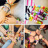 TOAOB 1200pcs 4 Colors Cube Letter Beads Acrylic Alphabet Beads for Bracelets Making with Pony Beads and 1 Roll Elastic String for Jewelry Making...
