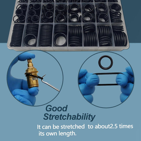 1200 Pcs 24 Size Universal Rubber O-Ring Assortment Kit with 4-Piece Precision Pick and Hook Set for Auto Vehicle Faucet Plumbing Pressure Washer ...