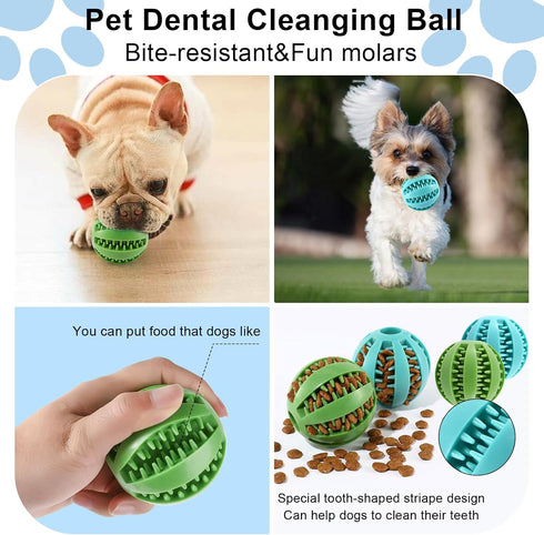 Chew Toy Balls 2pack Interactive Dog Treat Dispensing Ball Rubber Dog Puzzle Toy Chewing Toys for Boredom and Brain Stimulating Game Puppy Teethin...