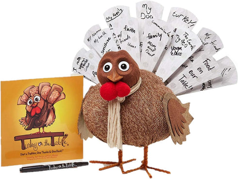 Turkey On The Table Thanksgiving Activity for Kids and Families (Includes Book, Turkey, Pen, & 13 Double Sided Feathers) - Give Thanks & Start a N...