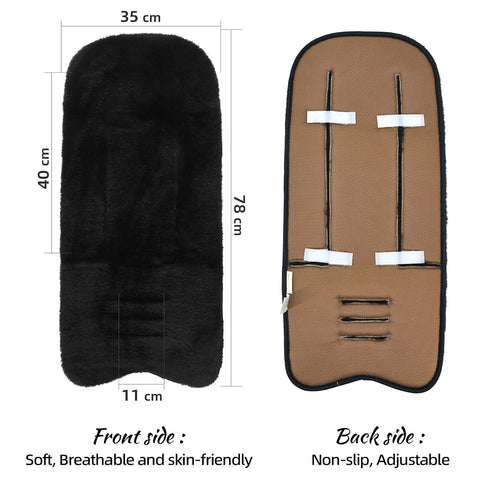 Baby Stroller Cushion Winter Warm Stroller Seat Liners 78 x 35cm Breathable Universal Newborn Carriage Cushion Faux Sheepskin Soothing Silky Soft ...