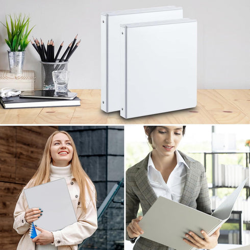 3 Ring Binder, 1 Inch Durable Round Ring Holds 200 Sheets Letter Size Paper, BPA-Free Presentation View Binder, Ideal for Office, Home, School (Wh...