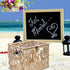 Amosfun Wooden Vinatge Wedding Card Box DIY Rustic Hollow Wedding Box with Lock Key and Rubber Rings for Bridal Shower Party Decorations (1 Key 12...