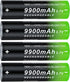 4 Pack 1??8??6??5??0 Rechargeable Battery 3.7??V 99??00m??A??h Flat Top Li-ion Batteries for Flashlights, Headlamps...
