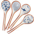 Asian Soup Spoon Ceramic Ramen Spoons Korean Spoons Porcelain Japanese Soup Spoon for Ramen Noodles Pho Miso Dumpling 4pcs (Style 1)...