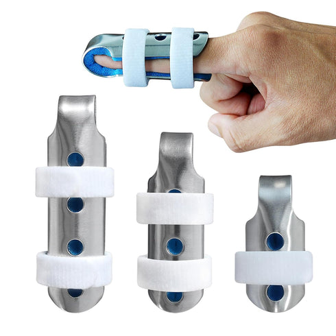 Flexible Portable Aluminum Finger Splint Set?Aluminum Finger Splint Adjustable, for Sprained Swollen Fingers Straightening Arthritis Pain Relief...