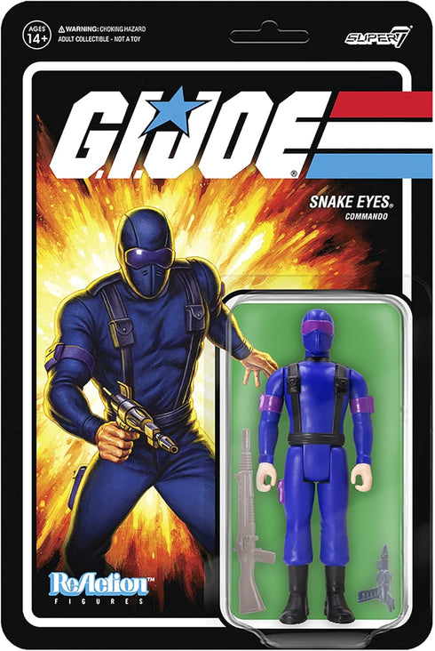 Super7 G.I. Joe Snake Eyes - 3.75" G.I. Joe Action Figure with Accessory Classic Cartoon Collectibles and Retro Toys...