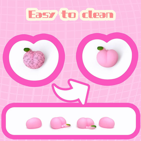 9 Pcs Peach Kawaii Squishies for Kids, Mini Peach Mochi Squishy Toys for Kids Party Favors, Fruit Stress Relief Mochi Squishy Ball, Sensory Fidget...