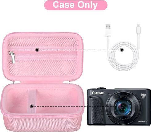 Canboc Carrying Case for Canon PowerShot SX740 SX730 SX720 SX620 G7X Digital Camera, Point and Shoot Vlogging Camera Bag, Zipper Mesh Pocket fits ...