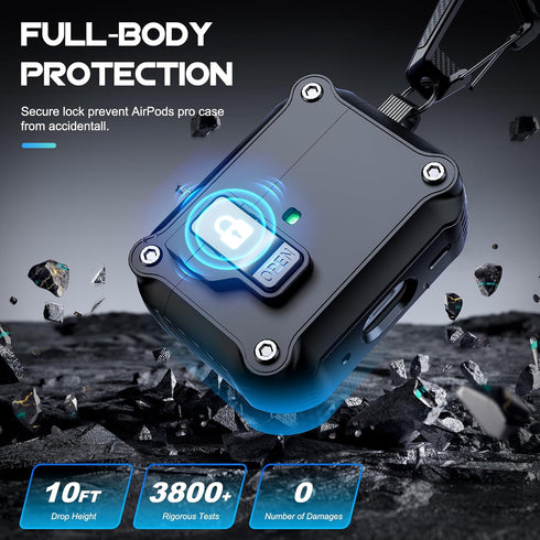 Compatible with AirPods Pro 2nd/1st Generation Case Cover,with Cleaner kit & Replacement Ear Tips, Automatic Snap Switch Secure for Charging Case[...