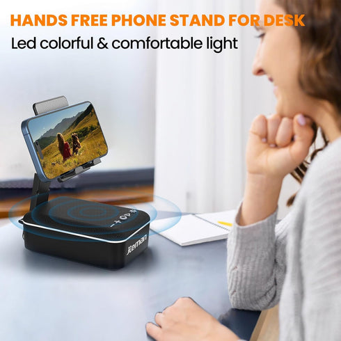 JTEMAN Gifts for Men Women,Cell Phone Stand with Bluetooth Speaker,LED Light,and Lanyard,Cool Tech Gadgets,Unique Birthday Gifts for Men Husband M...