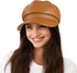 Womens PU Leather Newsboy Cap 8 Panel Paperboy Newsie Cap Bakerboy Cap Beret Cabbie Cap Hat...