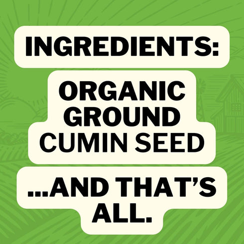FreshJax Organic Ground Cumin Powder (4.0 oz Large Bottle) Non GMO, Gluten Free, Keto, Paleo, No Preservatives Certified Organic Cumin Seeds Powde...