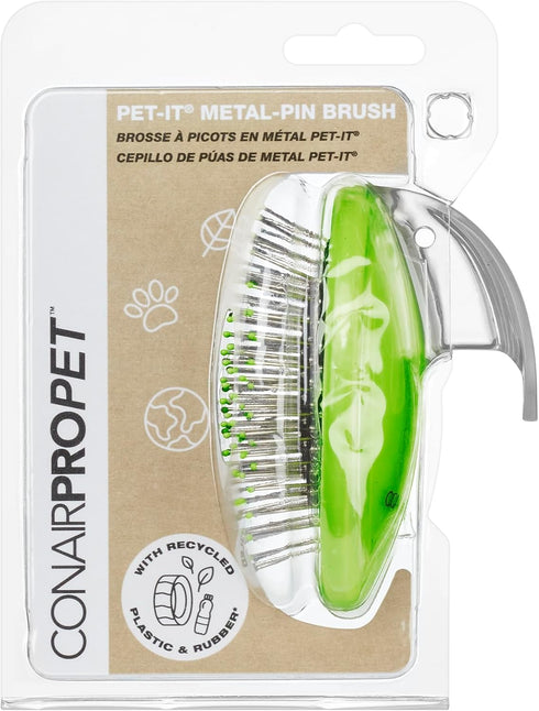 CONAIRPROPET Metal Pin Brush with ErgonMomic Pet-It Design, Dog Brush for Shedding and Removing Tangles...
