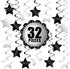 KatchOn, Black and Silver Star Hanging Swirls- Pack of 32 | Black and Silver Party Decorations | Birthday Party Decorations, Star decor for party ...