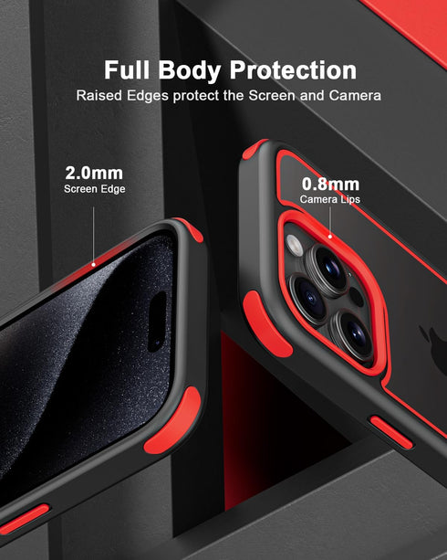 Compatible with iPhone 15 Pro Case, with Multicolor Protective Shockproof Bumpers, Crystal Clear Back Not Yellowing Anti-Scratch Hard PC Back & So...