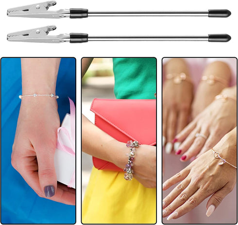 Yolev 2PCS Bracelet Jewelry Helper Tool Bracelet Clamp Jewelry Making Fastener for Fastening and Hooking Watch Bracelet Necklace...