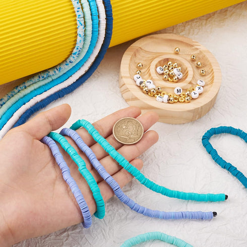 Clay Beads for Bracelet Making Cheriswelry 1 Set DIY Jewelry Making Kit 6mm Clay Disc Round Spacer Beads Acrylic Letter Beads Plastic Brass Loose ...