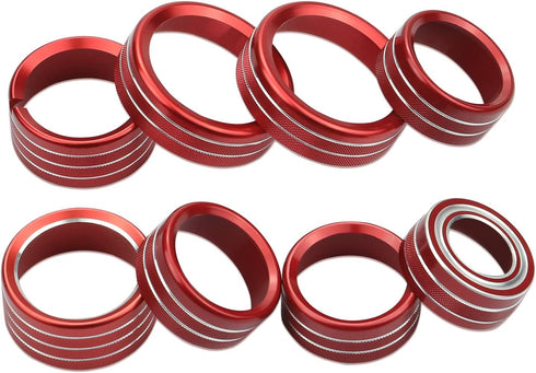 Radio Fan Climate Auto Menu Knob Control Button Trim Center Console Knob Cover Decor Fit for 2014-2018 Chevy Silverado & GMC Sierra Accessories 8p...