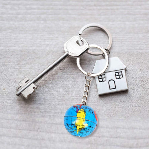 PROLOSO 48 Pcs Globe Keychains Bulk for Kids World Planet Earth Theme Keyrings Toy 1 Inch...