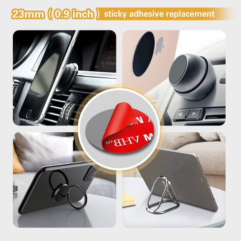 3M VHB Sticky Adhesive Replacement, 4pcs 3.15" Circle Double Sided Pads Gule for Dashboard/Windshield Suction Cup Phone Holder, 4pcs 23mm Round St...