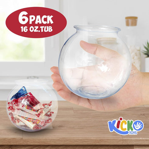 Kicko Plastic Ivy Bowls - 6 Pack of 16 Oz. Tub - Perfect for Home Decor, Centerpiece, Carnival Game Accessory, Ornament Holder, Party Supplies, Sw...