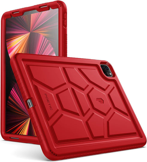 Poetic TurtleSkin Heavy Duty Case Designed for iPad Pro 11 Inch / 4th & 3rd Gen, Kids Friendly Silicone Cover Case, Red...