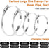 4 1/2 Inch Stainless Steel Hose Clamps, Heavy Duty Metal Clamps, Adjustable Large Duct Clamps Dryer Hose Clamps, Worm Gear Hose Clamp Assortment K...