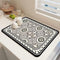 Black Coffee Bar Mat Dish Drying Mat for Kitchen Counter, 15.7"x19.7" Diatomite Super Absorbent Hide Stain Coffee Mat with Non-slip Rubber Backed,...