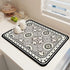 Black Coffee Bar Mat Dish Drying Mat for Kitchen Counter, 15.7"x19.7" Diatomite Super Absorbent Hide Stain Coffee Mat with Non-slip Rubber Backed,...