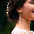 EleQueen Women's Silver-tone Crystal Simulated Pearl 4 Chain Bridal Long Dangle Hook Earrings Ivory Color...