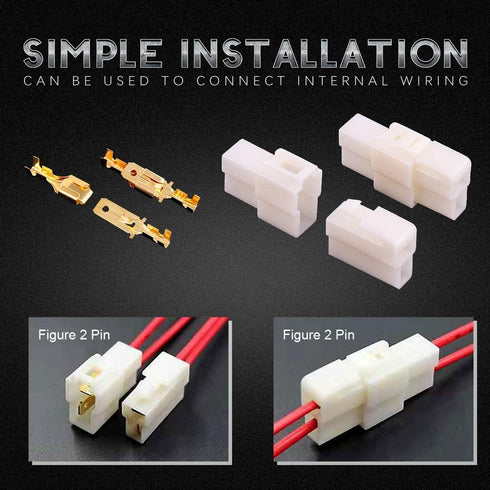 Hilitchi 6.3MM Electrical Automotive Wire Connectors Male Female Socket Plug Terminal for Motorcycle Car (2P-30Sets)...