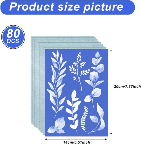 gyepin 80 Sheets Sun Print Paper Kit A5 Cyanotype Paper High Sensitive Sun Art Paper Nature Printing Paper Solar Drawing Paper for Kids Adults Art...