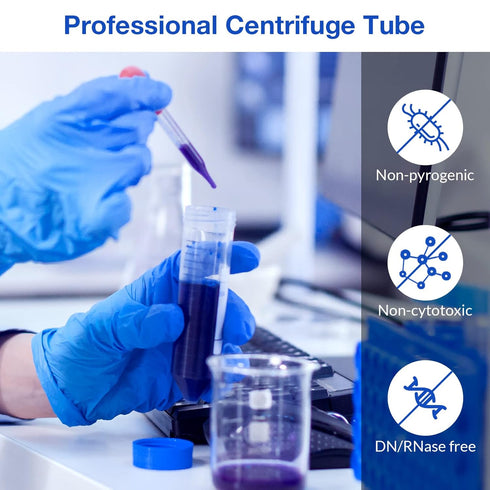 SimPure Centrifuge Tubes 50mL, Conical Tubes Sterile 25 PCS, Polypropylene, Leak-Proof Screw Caps, Plastic Container with Graduated and Write Mark...