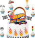 Fire Car Cake Topper Race Car Happy Birthday Cake Decoration,car cake topper birthday decorations 20PC...