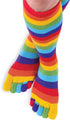 The Paragon - Rainbow Striped Toe Socks Pair – Colorful Striped Pattern Comfort Novelty Style Footwear...