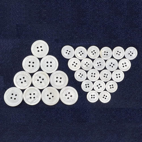 White Genuine Mother of Pearl Buttons Set, 30 Pieces 20mm 15mm Real White MOP Buttons for Blazer and Suit Jacket Coat Uniforms Sewing DIY Crafts...